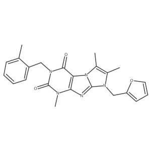 8-(furan-2-ylmethyl)-1,6,7-trimethyl-3-(2-methylbenzyl)-1H-imidazo[2,1-f]purine-2,4(3H,8H)-dione结构式