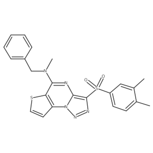 N-benzyl-3-(3,4-dimethylphenylsulfonyl)-N-methylthieno[2,3-e][1,2,3]triazolo[1,5-a]pyrimidin-5-amine结构式