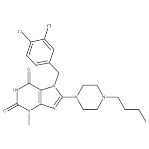 8-(4-butylpiperazin-1-yl)-7-(3,4-dichlorobenzyl)-3-methyl-1H-purine-2,6(3H,7H)-dione结构式