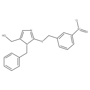 (1-benzyl-2-((3-nitrobenzyl)thio)-1H-imidazol-5-yl)methanol结构式