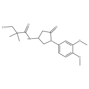 3-chloro-N-[1-(3,4-dimethoxyphenyl)-5-oxopyrrolidin-3-yl]-2,2-dimethylpropanamide结构式