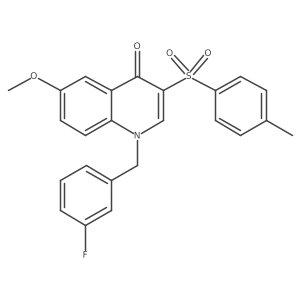 1-(3-fluorobenzyl)-6-methoxy-3-tosylquinolin-4(1H)-one结构式