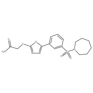 2-((5-(3-(Azepan-1-ylsulfonyl)phenyl)-1,3,4-oxadiazol-2-yl)thio)acetamide结构式