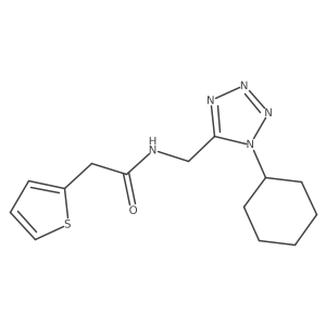 N-((1-cyclohexyl-1H-tetrazol-5-yl)methyl)-2-(thiophen-2-yl)acetamide结构式