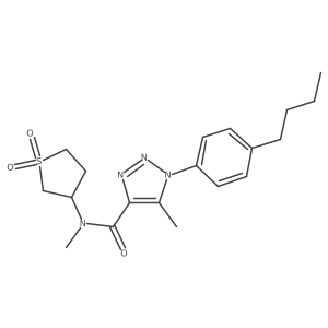 1-(4-butylphenyl)-N-(1,1-dioxidotetrahydrothiophen-3-yl)-N,5-dimethyl-1H-1,2,3-triazole-4-carboxamide结构式