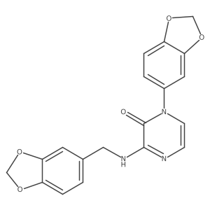 1-(2H-1,3-benzodioxol-5-yl)-3-{[(2H-1,3-benzodioxol-5-yl)methyl]amino}-1,2-dihydropyrazin-2-one Structure