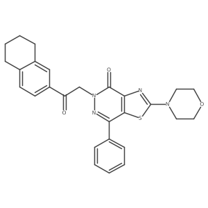 2-morpholino-5-(2-oxo-2-(5,6,7,8-tetrahydronaphthalen-2-yl)ethyl)-7-phenylthiazolo[4,5-d]pyridazin-4(5H)-one结构式