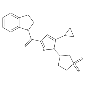 (5-cyclopropyl-1-(1,1-dioxidotetrahydrothiophen-3-yl)-1H-pyrazol-3-yl)(indolin-1-yl)methanone Structure