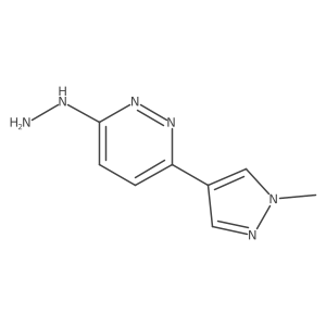 3-Hydrazinyl-6-(1-methyl-1H-pyrazol-4-yl)pyridazine结构式