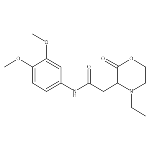 N-(3,4-dimethoxyphenyl)-2-(4-ethyl-2-oxomorpholin-3-yl)acetamide Structure