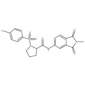 1-((4-chlorophenyl)sulfonyl)-N-(2-methyl-1,3-dioxoisoindolin-5-yl)pyrrolidine-2-carboxamide结构式