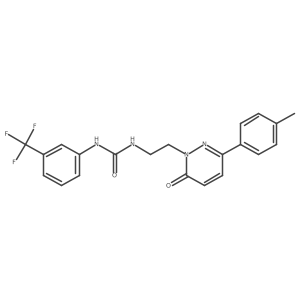 3-{2-[3-(4-Methylphenyl)-6-oxo-1,6-dihydropyridazin-1-yl]ethyl}-1-[3-(trifluoromethyl)phenyl]urea结构式