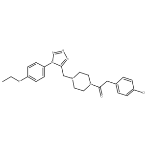 2-(4-chlorophenyl)-1-(4-((1-(4-ethoxyphenyl)-1H-tetrazol-5-yl)methyl)piperazin-1-yl)ethanone结构式