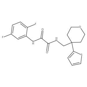 N1-(2,5-difluorophenyl)-N2-((4-(thiophen-2-yl)tetrahydro-2H-pyran-4-yl)methyl)oxalamide结构式