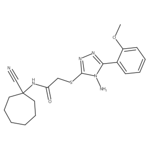 2-[[4-amino-5-(2-methoxyphenyl)-1,2,4-triazol-3-yl]sulfanyl]-N-(1-cyanocycloheptyl)acetamide Structure