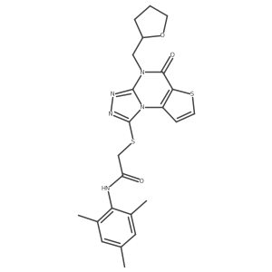 N-mesityl-2-{[5-oxo-4-(tetrahydrofuran-2-ylmethyl)-4,5-dihydrothieno[2,3-e][1,2,4]triazolo[4,3-a]pyrimidin-1-yl]thio}acetamide Structure