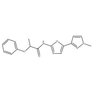 N-[5-(1-methyl-1H-pyrazol-3-yl)-1,3,4-oxadiazol-2-yl]-2-phenoxypropanamide Structure