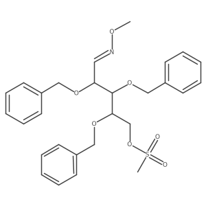 (2S,3R,4S,E)-2,3,4-Tris(benzyloxy)-5-(methoxyimino)pentyl methanesulfonate结构式