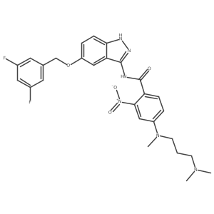 N-[5-(3,5-difluoro-benzyloxy)-1H-indazol-3-yl]-4-[(3-dimethylamino-propyl)-methyl-amino]-2-nitro-benzamide Structure