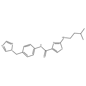 2-[(3-methylbutyl)amino]-N-[4-(1H-1,2,4-triazol-1-ylmethyl)phenyl]-1,3-thiazole-4-carboxamide Structure