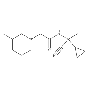 N-(1-cyano-1-cyclopropylethyl)-2-(3-methylpiperidin-1-yl)acetamide结构式