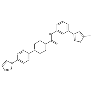 1-(6-(1H-pyrazol-1-yl)pyridazin-3-yl)-N-(3-(2-methylthiazol-4-yl)phenyl)piperidine-4-carboxamide结构式