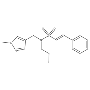 (E)-N-[(1-methylpyrazol-4-yl)methyl]-2-phenyl-N-propylethenesulfonamide结构式