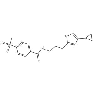 Benzamide, N-[3-(5-cyclopropyl-1H-1,2,4-triazol-3-yl)propyl]-4-(methylsulfonyl)- Structure