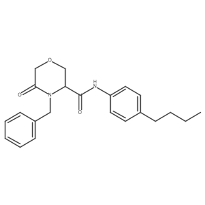 4-benzyl-N-(4-butylphenyl)-5-oxomorpholine-3-carboxamide结构式
