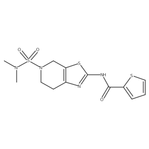 N-(5-(N,N-dimethylsulfamoyl)-4,5,6,7-tetrahydrothiazolo[5,4-c]pyridin-2-yl)thiophene-2-carboxamide结构式