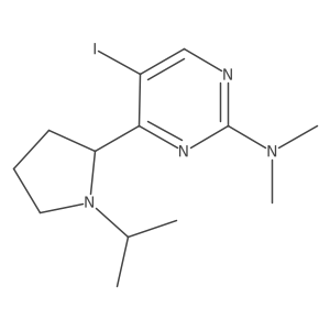 5-iodo-4-(1-isopropylpyrrolidin-2-yl)-N,N-dimethylpyrimidin-2-amine结构式