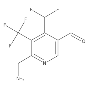 2-(Aminomethyl)-4-(difluoromethyl)-3-(trifluoromethyl)pyridine-5-carboxaldehyde Structure