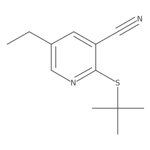 2-t-Butylthio-3-cyano-5-ethylpyridine Structure