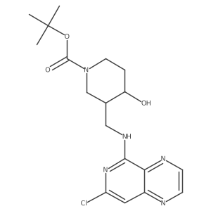 Tert-butyl 3-[[(7-chloropyrido[3,4-b]pyrazin-5-yl)amino]methyl]-4-hydroxypiperidine-1-carboxylate结构式