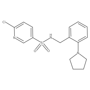 6-chloro-N-{[2-(pyrrolidin-1-yl)phenyl]methyl}pyridine-3-sulfonamide Structure