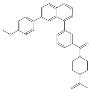 1-[4-[3-[6-(6-Methoxypyridin-3-yl)quinazolin-4-yl]benzoyl]piperazin-1-yl]ethanone结构式