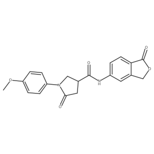 1-(4-methoxyphenyl)-5-oxo-N-(1-oxo-1,3-dihydro-2-benzofuran-5-yl)pyrrolidine-3-carboxamide结构式