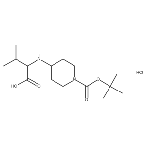(2R)-3-Methyl-2-[[1-[(2-methylpropan-2-yl)oxycarbonyl]piperidin-4-yl]amino]butanoic acid;hydrochloride结构式