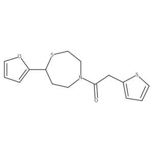 1-(7-(Furan-2-yl)-1,4-thiazepan-4-yl)-2-(thiophen-2-yl)ethanone结构式