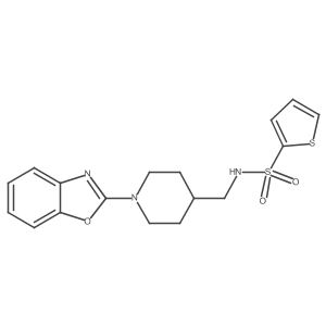 N-((1-(benzo[d]oxazol-2-yl)piperidin-4-yl)methyl)thiophene-2-sulfonamide结构式