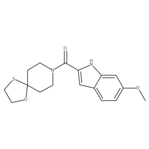 (6-methoxy-1H-indol-2-yl)(1-oxa-4-thia-8-azaspiro[4.5]decan-8-yl)methanone Structure
