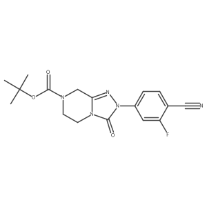 Tert-butyl 2-(4-cyano-3-fluorophenyl)-2,3,5,6-tetrahydro-3-oxo-[1,2,4]triazolo[4,3-a]pyrazine-7(8h)-carboxylate结构式