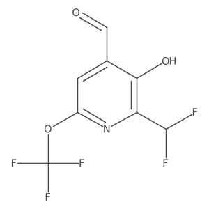 2-(Difluoromethyl)-3-hydroxy-6-(trifluoromethoxy)pyridine-4-carboxaldehyde Structure