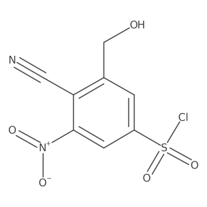 4-Cyano-3-(hydroxymethyl)-5-nitrobenzene-1-sulfonyl chloride Structure