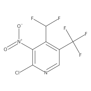 2-Chloro-4-(difluoromethyl)-3-nitro-5-(trifluoromethyl)pyridine结构式