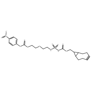 rel-((1R,8S,9s)-Bicyclo[6.1.0]non-4-yn-9-yl)methyl (N-(2-(2-(((4-nitrophenoxy)carbonyl)oxy)ethoxy)ethyl)sulfamoyl)carbamate结构式