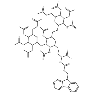 L-Serine, N-[(9H-fluoren-9-ylmethoxy)carbonyl]-O-[O-2,3,4,6-tetra-O-acetyl-beta-D-galactopyranosyl-(1-->3)-O-[3,4,6-tri-O-acetyl-2-(acetylamino)-2-deoxy-beta-D-glucopyranosyl-(1-->6)]-4-O-acetyl-2-(acetylamino)-2-deoxy-alpha-D-galactopyranosyl]- Structure