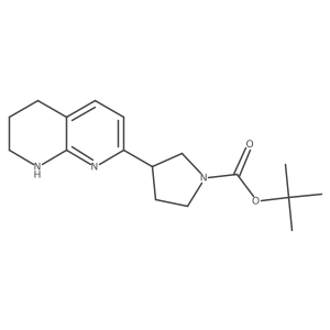 Tert-butyl 3-(5,6,7,8-tetrahydro-1,8-naphthyridin-2-yl)pyrrolidine-1-carboxylate结构式