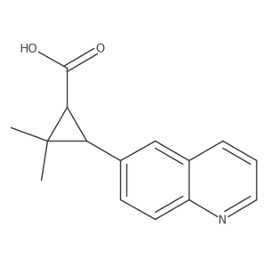 2,2-Dimethyl-3-(quinolin-6-yl)cyclopropane-1-carboxylic acid结构式