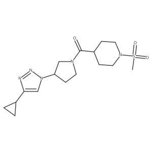 (3-(4-cyclopropyl-1H-1,2,3-triazol-1-yl)pyrrolidin-1-yl)(1-(methylsulfonyl)piperidin-4-yl)methanone结构式